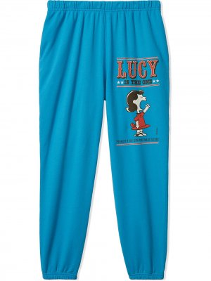 Спортивные брюки Gym Pant из коллаборации с Peanuts Marc Jacobs. Цвет: синий
