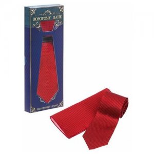 Подарочный набор: галстук и платок Дорогому папе Сима-ленд. Цвет: черный