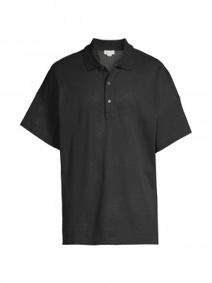 Рубашка поло с сетчатым логотипом , черный Alexander McQueen