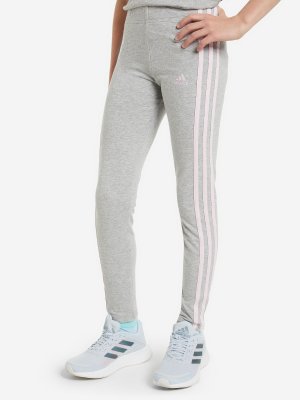 Легинсы для девочек Essentials 3-Stripes, Серый adidas. Цвет: серый