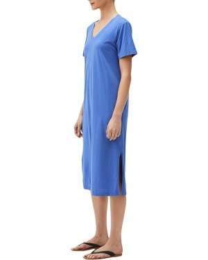 Платье Sandra Cotton Modal Short Sleeve V-Neck Midi Dress, цвет Royal Michael Stars