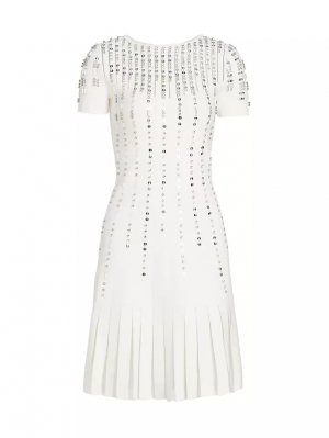 Расклешенное платье с кристаллами , белый Reem Acra