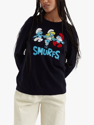 Джемпер Smurfs Gang Wool 7 из смесового кашемира Chinti & Parker, темно-синий/мульти PARKER