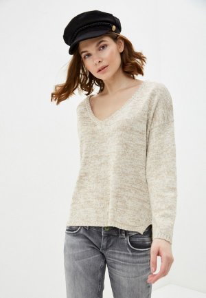 Пуловер Nice & Chic. Цвет: бежевый