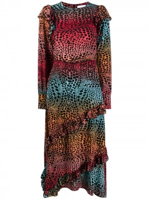 Платье с принтом под кожу крокодила Hayley Menzies. Цвет: синий