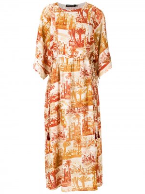 Платье-туника с короткими рукавами Andrea Marques. Цвет: нейтральные цвета