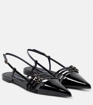 Лакированные балетки с пяткой на пятке , черный Dolce&Gabbana