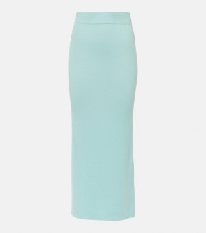Кашемировая юбка миди с высокой посадкой ronja , синий Lisa Yang