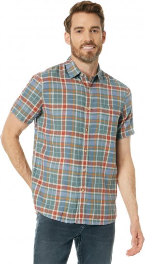Льняная рубашка с коротким рукавом Dawson , цвет Green/Blue/Red Plaid Pendleton