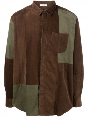 Рубашка Combo в стиле колор-блок Engineered Garments. Цвет: коричневый