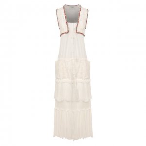 Шелковое платье Lanvin. Цвет: белый