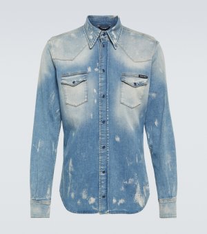 Потертая джинсовая рубашка , мультиколор Dolce&Gabbana