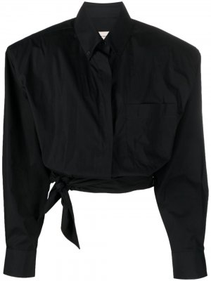 Tie-waist cotton shirt Alexandre Vauthier. Цвет: черный