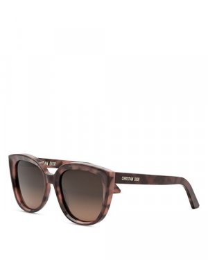 Солнцезащитные очки Midnight R1I в форме бабочки, 54 мм DIOR, цвет Brown Dior