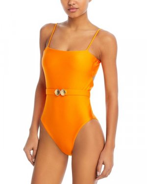 Сплошной купальник с поясом , цвет Orange AQUA