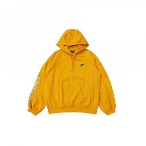 Lantern Sleeve Casual Sport Pullover Sweatshirt Women Tops Mustard-Yellow NC933032-MUS New Balance
