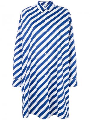 Полосатое платье-рубашка Kenzo. Цвет: синий
