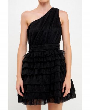 Женское многоярусное мини-платье из тюля endless rose, черный Rose