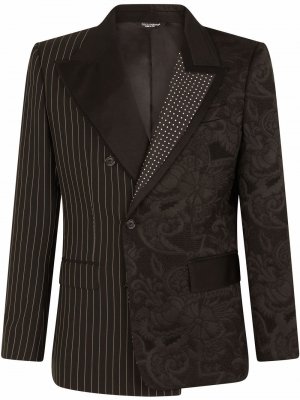 Двубортный пиджак асимметричного кроя Dolce & Gabbana. Цвет: черный