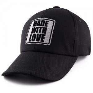 Женская бейсболка кепка MADE WITH LOVE. Черная. GRAFSI. Цвет: черный/серый