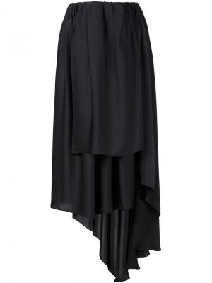 Асимметричная драпированная юбка Maison Rabih Kayrouz. Цвет: чёрный
