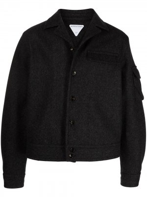 Wool spread-collar jacket Bottega Veneta. Цвет: серый