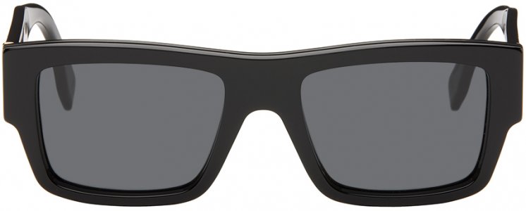 Черные фирменные солнцезащитные очки , цвет Shiny black/Smoke Fendi
