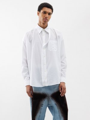 Рубашка из жатого хлопка с отделкой на крючках и глазками, белый Y/Project