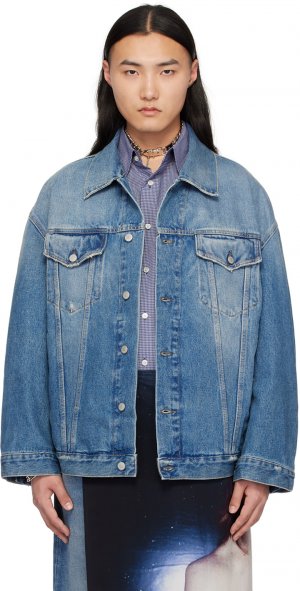 Синяя джинсовая куртка с потертостями , цвет Mid blue Acne Studios