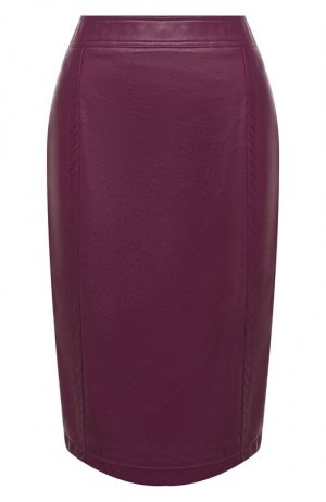 Кожаная юбка Saint Laurent. Цвет: фиолетовый