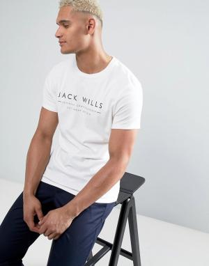Белая футболка с принтом Westmore Jack Wills. Цвет: белый