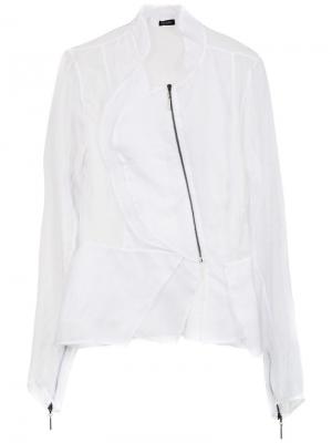 Sheer asymmetrical jacket Tufi Duek. Цвет: белый