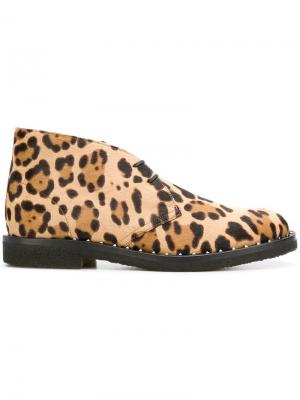 Леопардовые ботинки Garavani Valentino. Цвет: бежевый