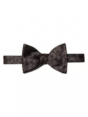 Шелковый галстук-бабочка с цветочным принтом , цвет black silver Eton