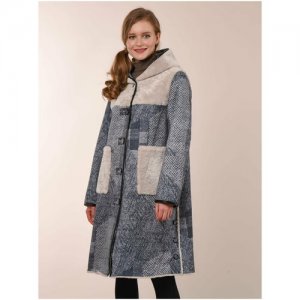 Пальто больших размеров женское Cascatto. Цвет: серый/бежевый
