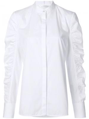 Рубашка с длинными рукавами и сборкой Victoria Beckham. Цвет: белый