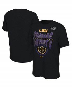 Мужская черная футболка LSU Tigers 2023 NCAA, женская баскетбольная национальных чемпионов в раздевалке Nike