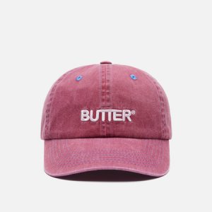 Кепка Rounded Logo 6 Panel Butter Goods. Цвет: бордовый