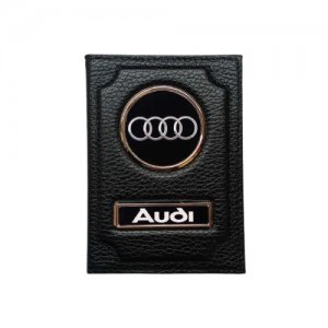 Обложка для автодокументов и паспорта (ауди) кожаная флотер Audi