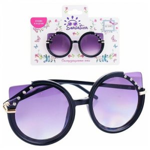 Солнцезащитные очки , кошачий глаз, оправа: пластик, для женщин, черный Lukky