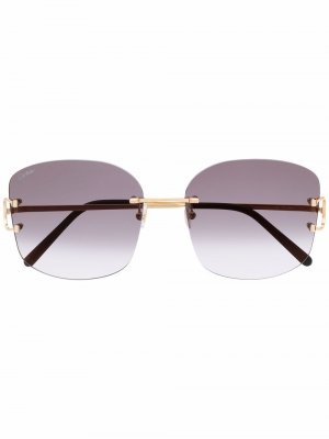 Солнцезащитные очки C Décor в квадратной оправе Cartier Eyewear. Цвет: черный