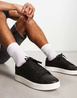 Черные кроссовки на шнуровке Pull&Bear