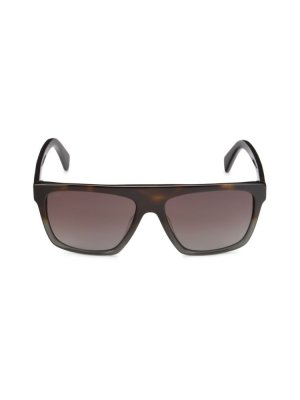 Прямоугольные солнцезащитные очки 57MM Tod'S, цвет Havana Tod's