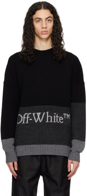 Черный свитер с эффектом контрастных цветов Off-White