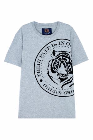 Хлопковая футболка Valentin Yudashkin for Amur Tiger Center. Цвет: серый