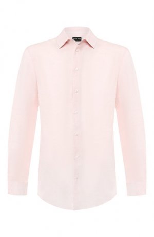 Льняная рубашка Giorgio Armani. Цвет: розовый