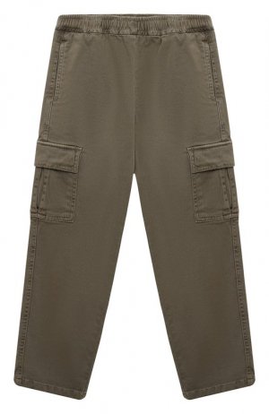 Хлопковые брюки-карго Aspesi. Цвет: хаки
