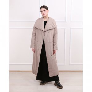 Пальто, размер 48 Jane Sarta. Цвет: коричневый