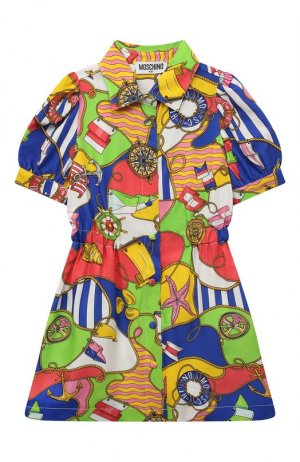 Платье из вискозы Moschino. Цвет: разноцветный