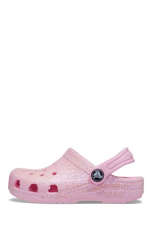 Классические детские босоножки с блестками , розовый Crocs